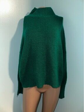 Express Women's Green Turtleneck Sweater M Casual Y2K
